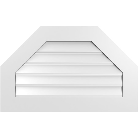 Octagonal Top Surface Mount PVC Gable Vent: Functional, W/ 3-1/2W X 1P Standard Frame, 32W X 20H